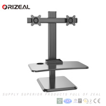 Ergonómico de pie libre nuevo monitor dual de gas sentarse y soporte computadora estación de trabajo